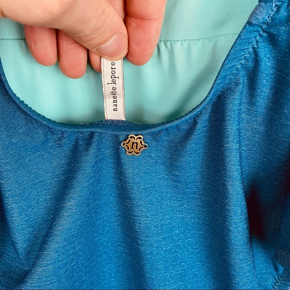 Nanette Lepore Denim Blue Dazed Seductress Embroidered One-piece Bathing Suit - Picture 7 of 10